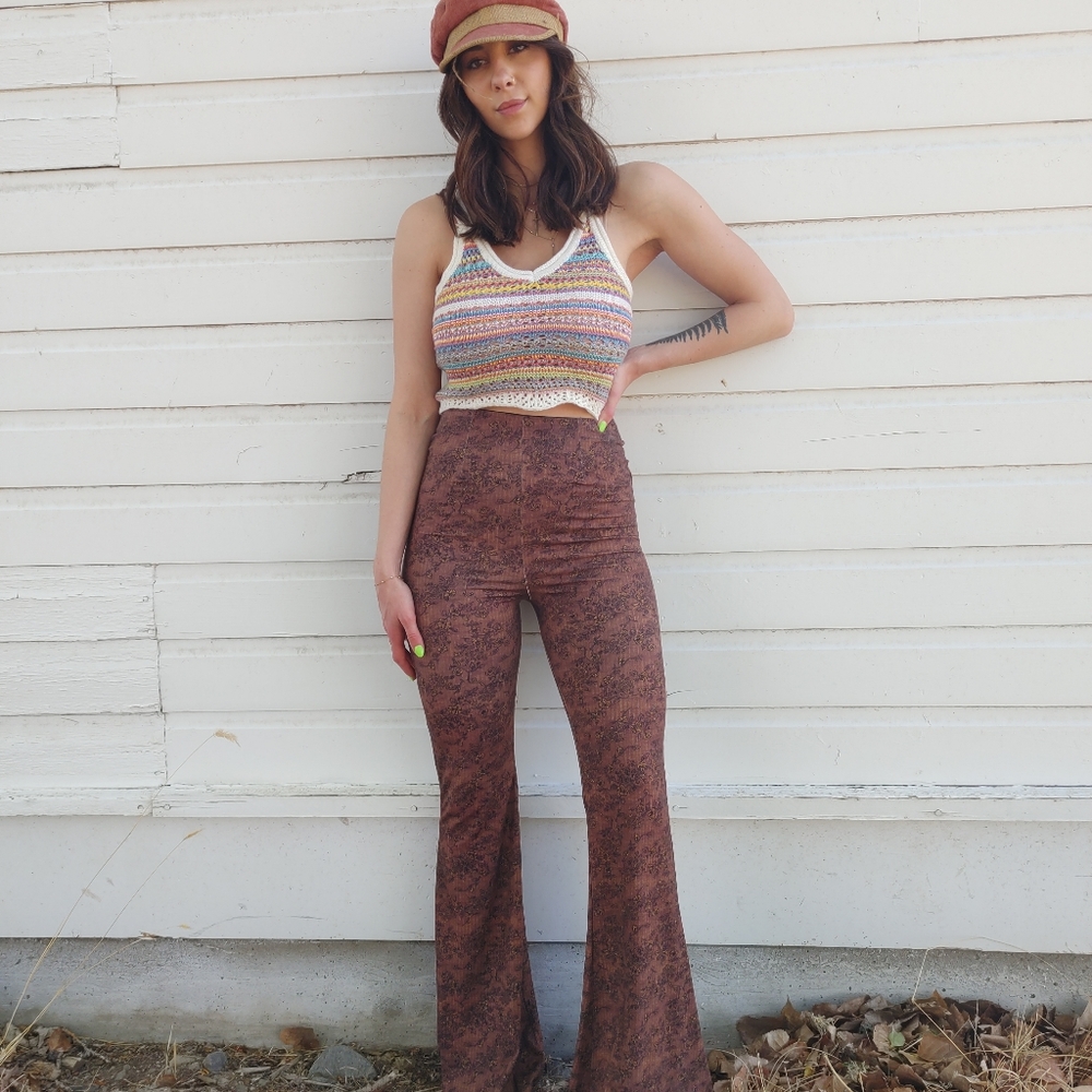 Rainbow knit crop top